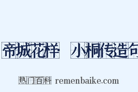 帝城花样·小桐传造句是什么意思的图片